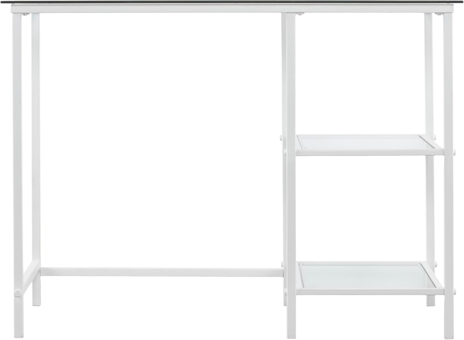 SEI Furniture Layton Metal/Glass Student Desk, White