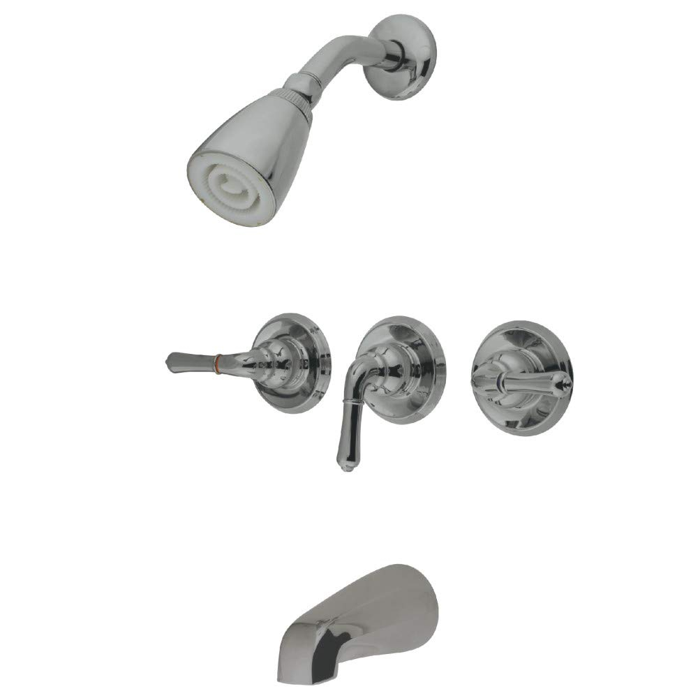 Brushed Nickel Wall Mounted Tub and Shower Faucet Set