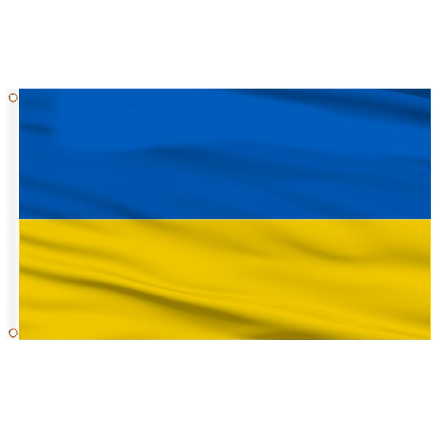 AhfuLife Ukraine Flag 3x5 Ft, Large Ukrainian Flags for Outside - Double Sided with Brass Eyelets for Olympic Party Decorations, Bar Garden Street Decoration Indoor Outdoor