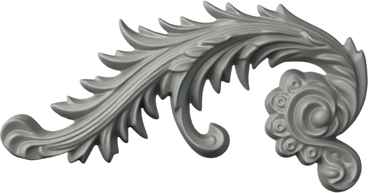 Ekena Millwork 7 7/8"W x 4 1/8"H x 3/4"P Medway Scroll Onlay, Right