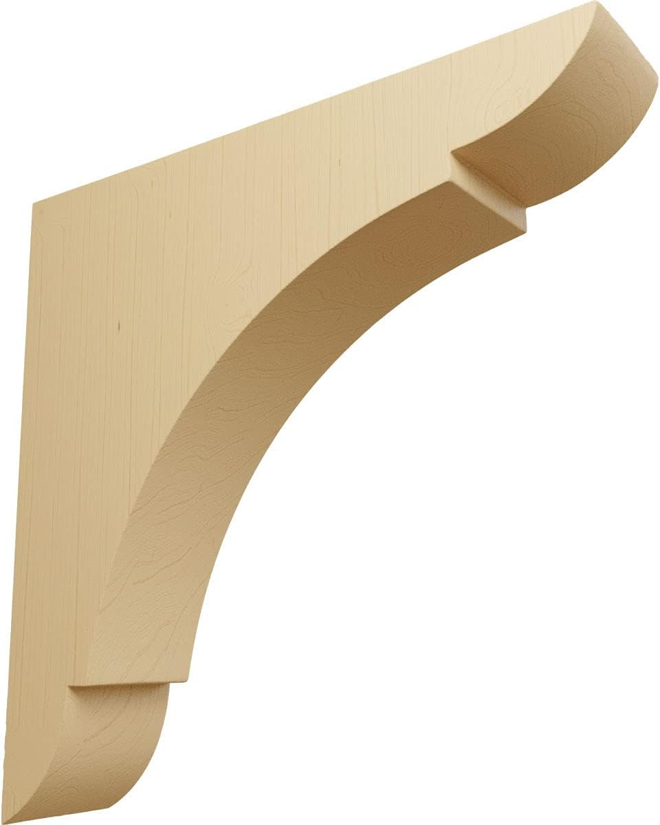 Ekena Millwork BKTW01X08X08OLAL Medium Olympic Wood Wood Brackets, 1 3/4"W x 8"D x 8"H , Alder