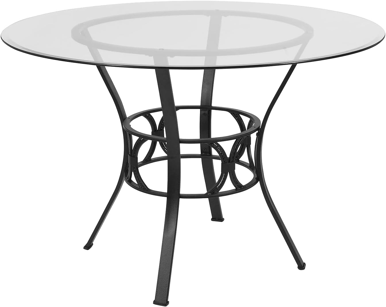 Flash Furniture Carlisle 42'' Round Glass Dining Table with Silver Metal Frame