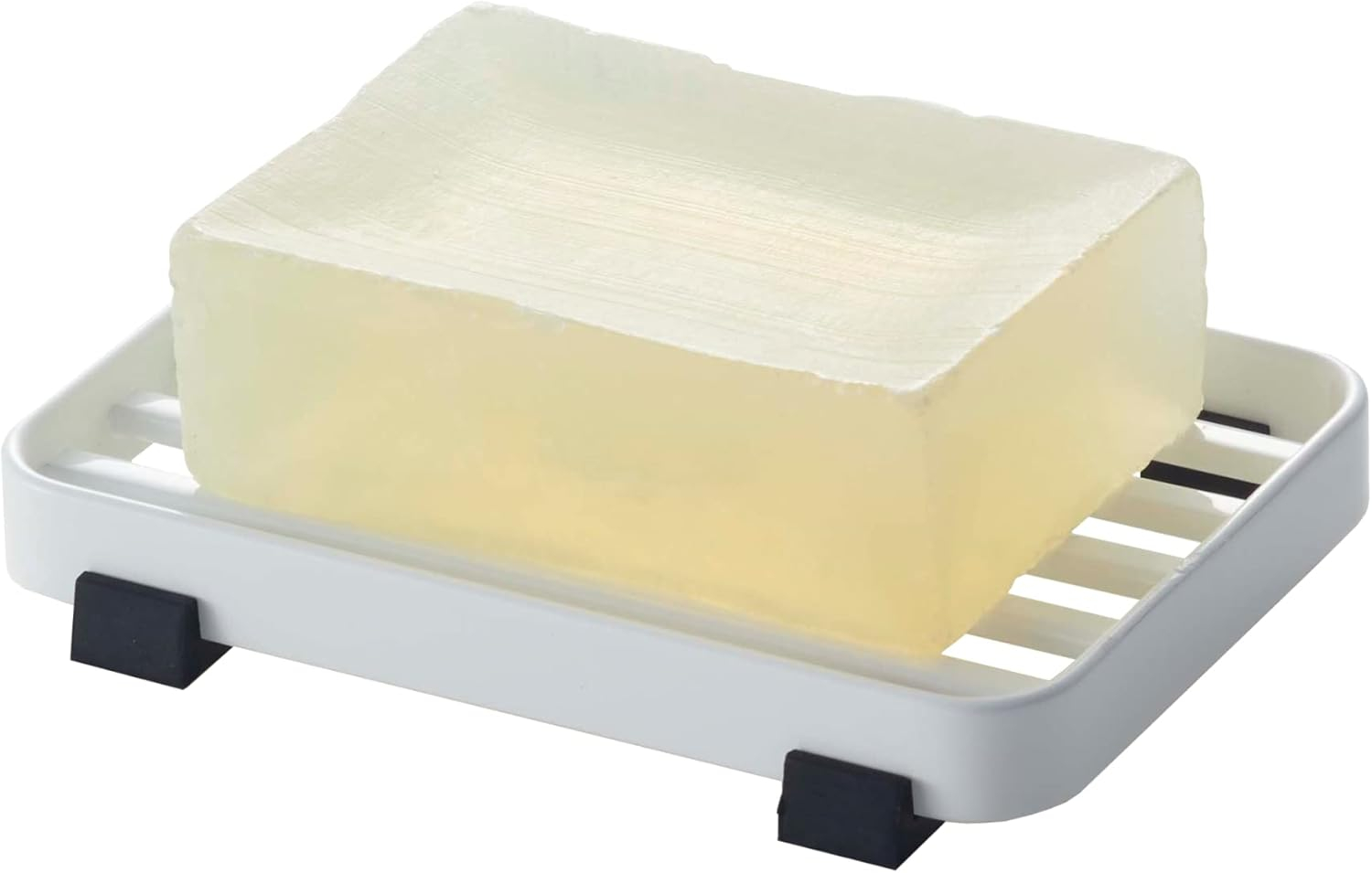 Yamazaki Home Slotted Soap Tray, White, Steel, Water Resistant, No Assembly