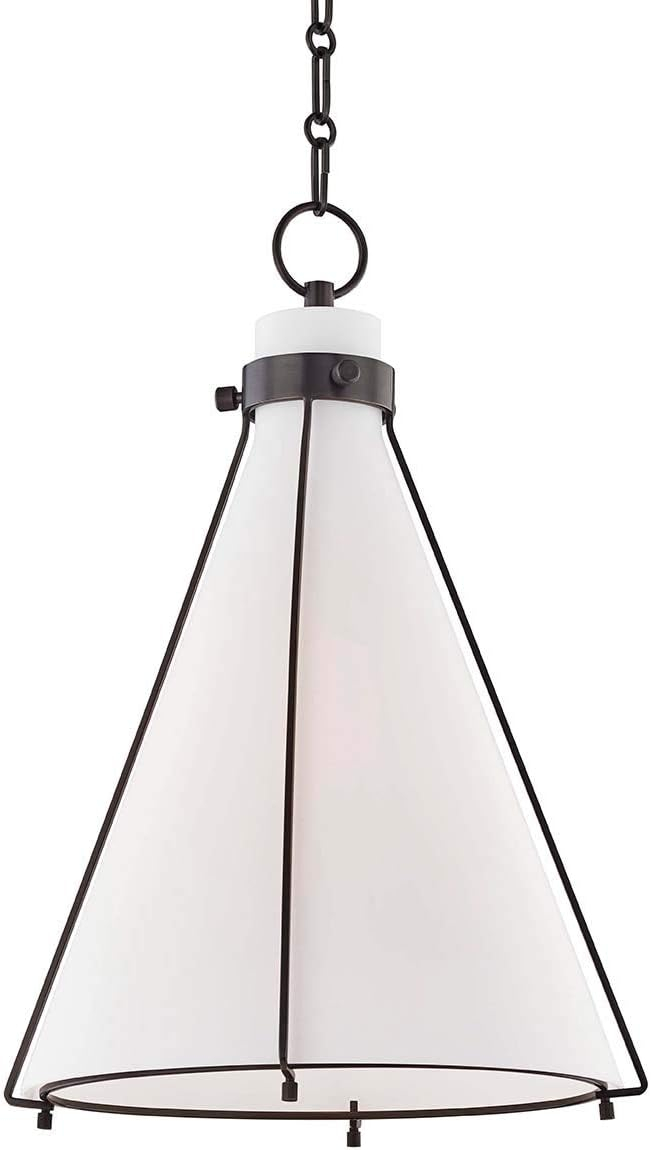 Sybil Pendant Light - Opal / Flared / Antique Bronze