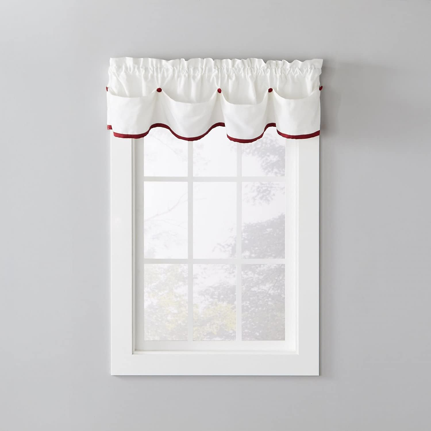 SKL Home Rod Pocket Light Filtering Valance, 58 in x 13 in