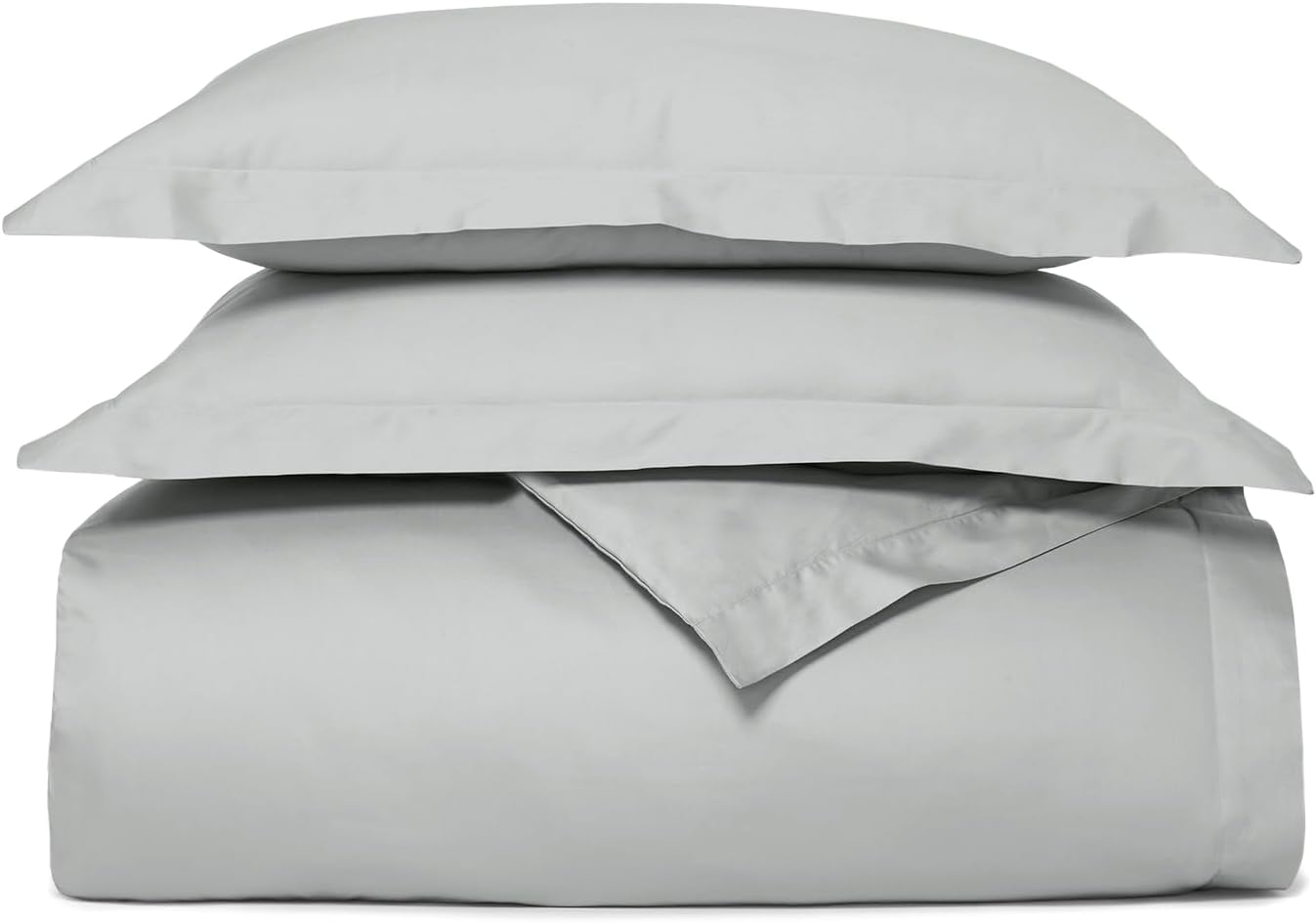 BOLL & BRANCH Signature Hemmed Duvet Set - King/Cal King, Shore - Luxury 100% Organic Cotton - 1 Duvet Cover, 2 Shams - Buttery Soft, Hidden Closures