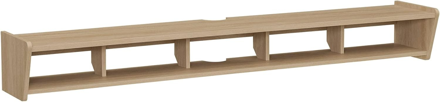 Walker Edison Minimalist Floating TV Stand for TVs up to 70”, Coastal Oak