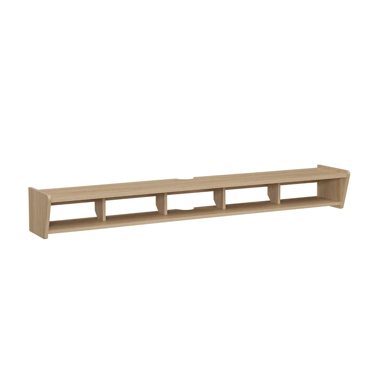 Walker Edison Minimalist Floating TV Stand for TVs up to 70”, Coastal Oak