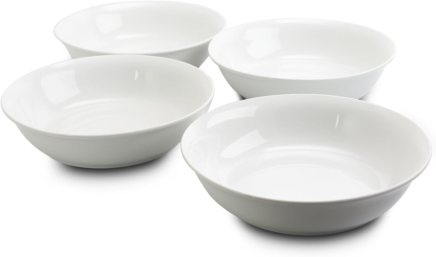 Gibson Home 8.75 Inch White Ceramic Pasta Bowls, Set of 2