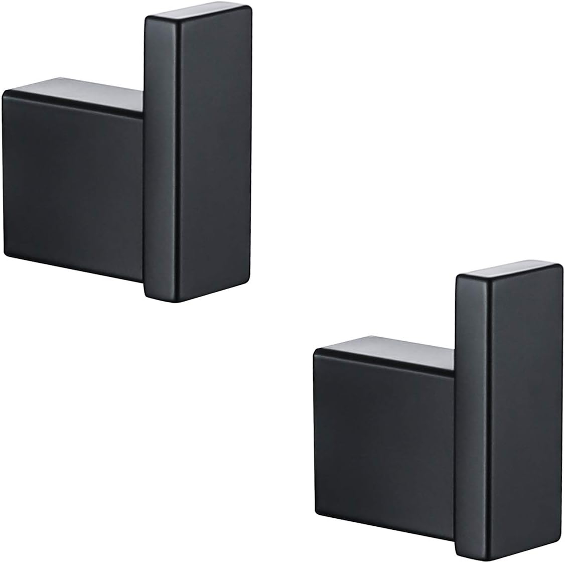 Matte Black Towel Bathrobe Hook Bathroom Hardware Accessories Coat Hook 304 Stainless Steel Bathroom Kitchen Modern Hotel Style Coat Rack Wall Mounted 2 Pack.