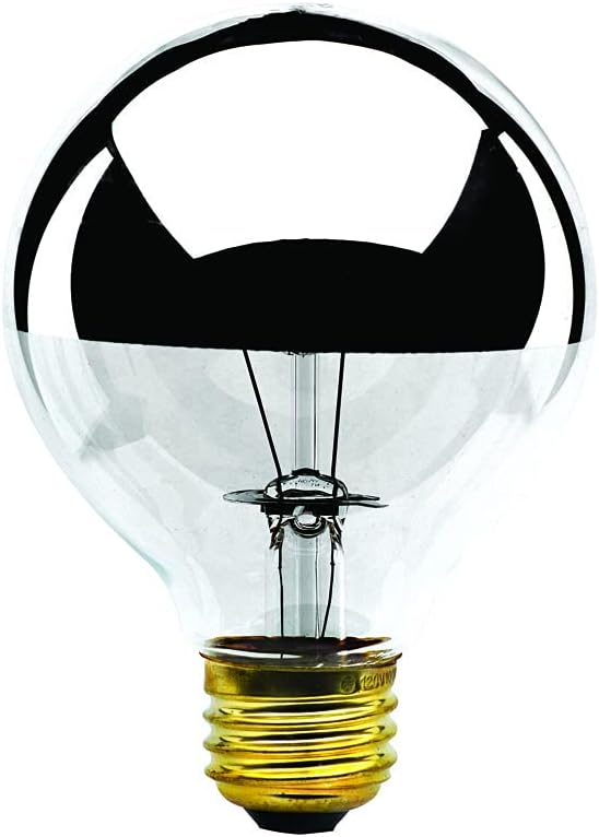 Bulbrite 100 Watt Dimmable Half Chrome G25 Incandescent Light Bulb with Medium (E26) Base, 2700K Warm White Light