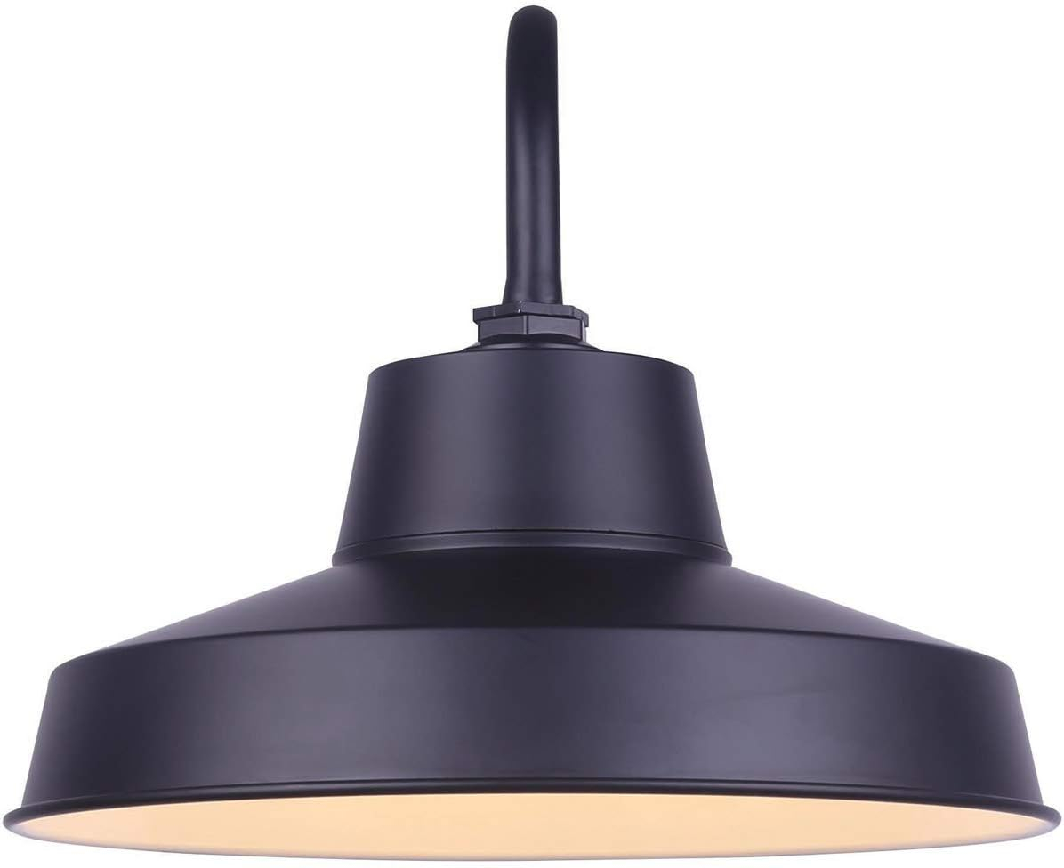 14" Black LED Barn Light, Outdoor Wall Sconce, 39W Integrated LED, 2400 Lumens, 3000K Warm White, Acrylic Lens, Energy Efficient, Industrial Style Outdoor Lighting for Porch, Garage, Patio