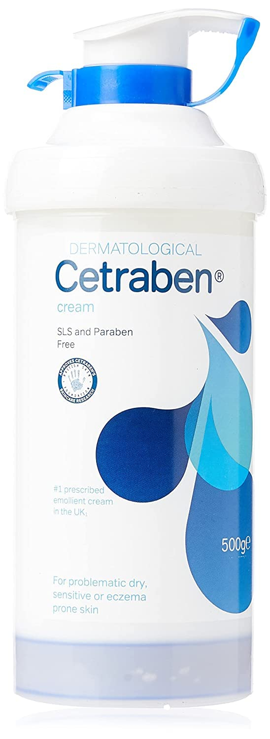 Cetraben Emollient Cream 500g - HYZ01 Moisturizing for Dry Skin, Eczema Relief, Whole Body, Adult Use, 17.6 Ounce