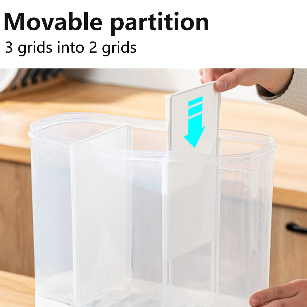 Conworld 3 Grid Wall-Mounted Dry Food Storage Container with Measuring Cups