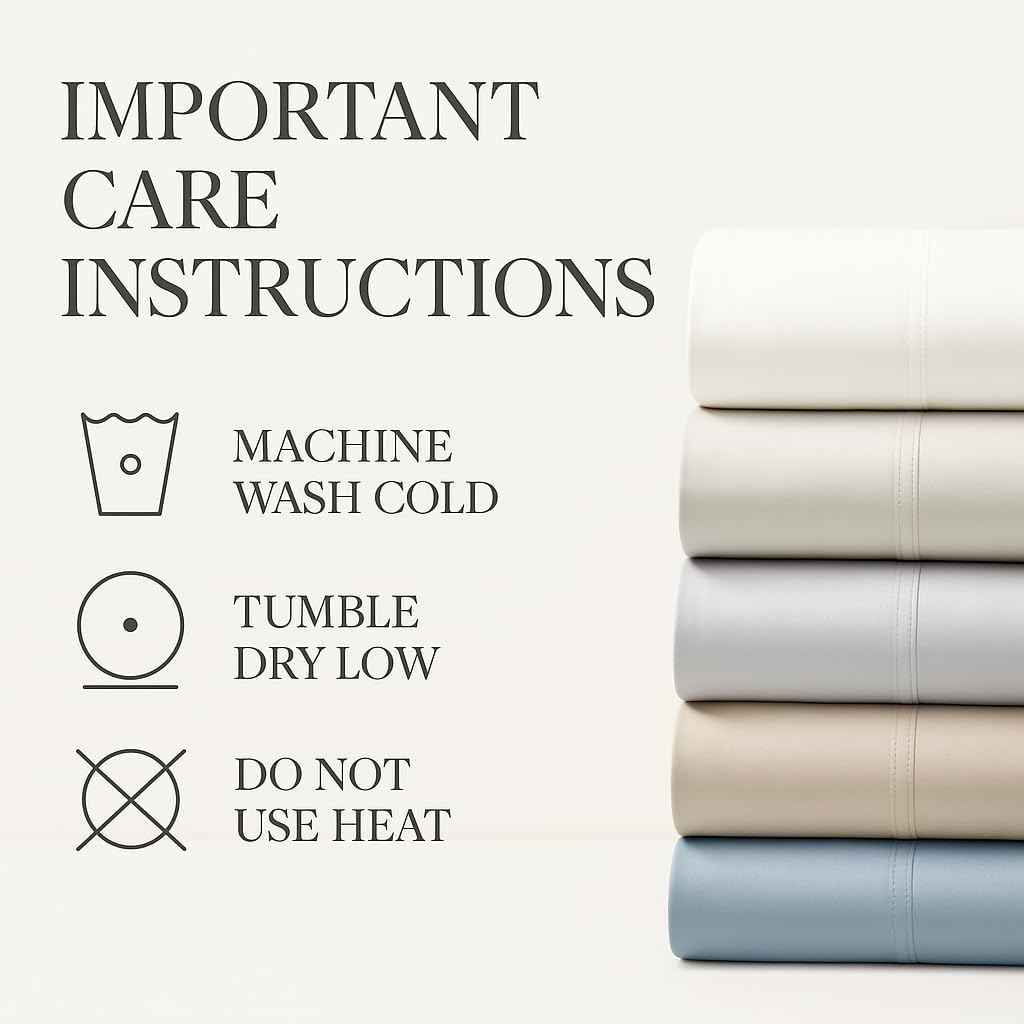 Hyde Lane California King Sheets - 1000 Thread Count Luxury Cotton, Deep Pocket Fitted Sheet Set, Soft & Breathable Sateen Weave, Durable & Elegant Bedding (Grey)