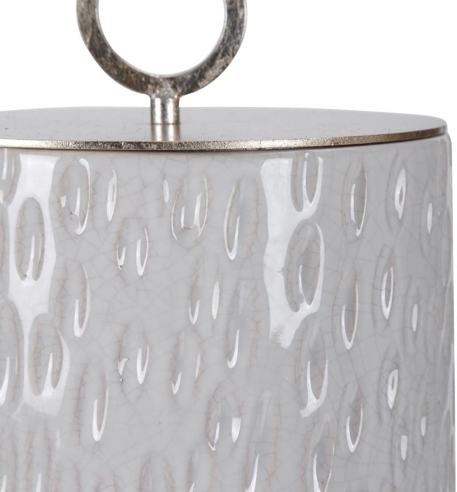 Bowery Hill Modern Ceramic Container in Off White (Set of 2)