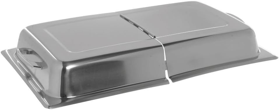 Full-Size Silver Stainless Steel Hinged Dome Steam Table Pan Cover