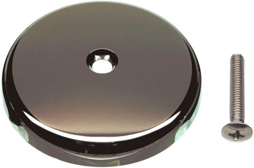 Danco Single Hole Tub Drain Overflow Plate | One Hole | Screw Included | Oil Rubbed Bronze (89473), Chrome