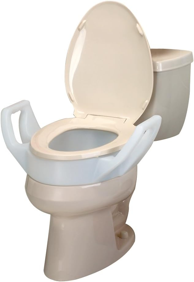 Ableware 725753311 Bath Safe Elevated Toilet Seat with Arms Elongated