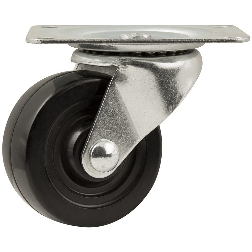 Titan 3" Heavy-Duty Solid Rubber Swivel Plate Caster Wheel, 225-lb. Capacity, Black