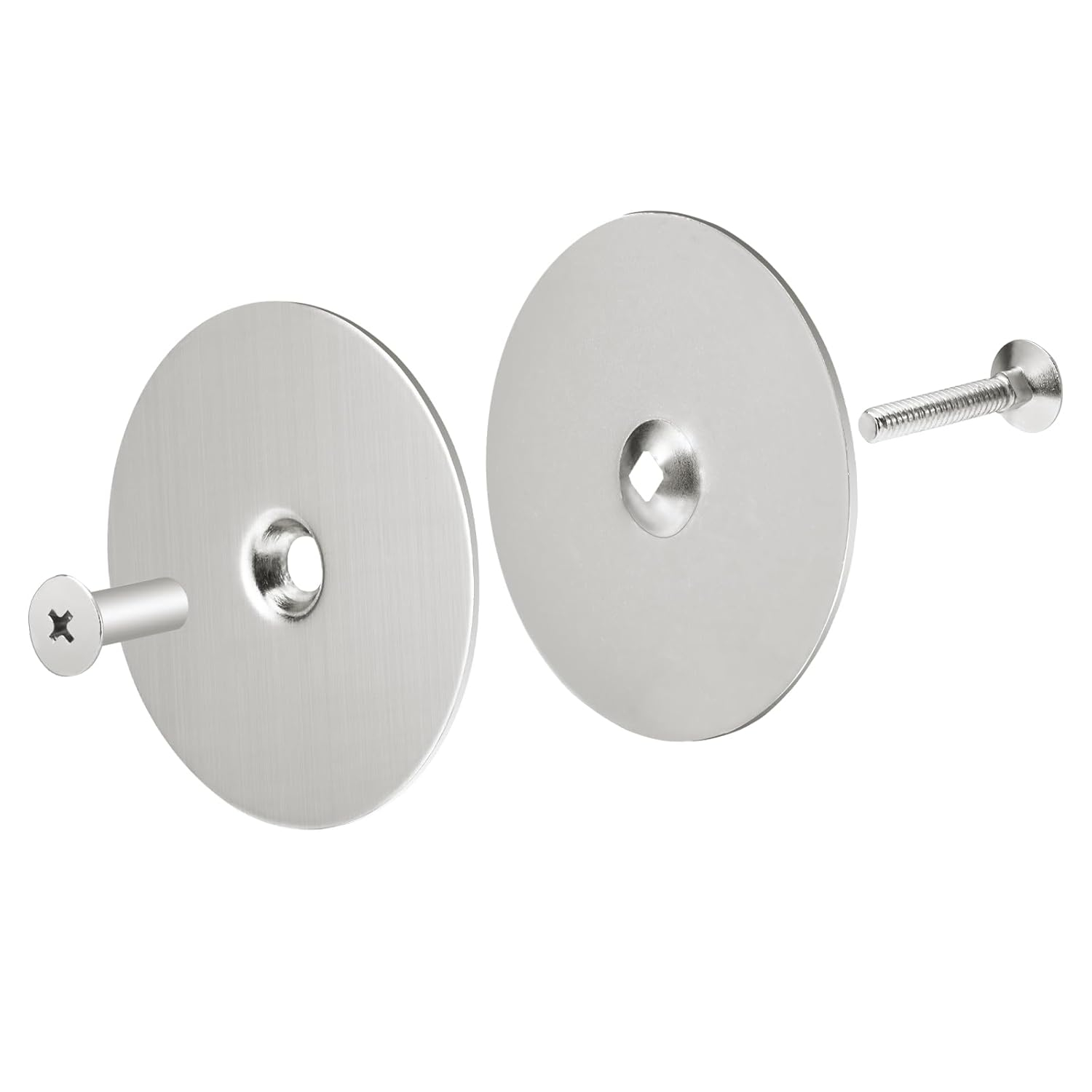 Door Hole Cover Plate, 2-5/8 in. Diameter, Satin Nickel