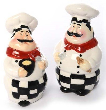 chef salt and pepper shaker set