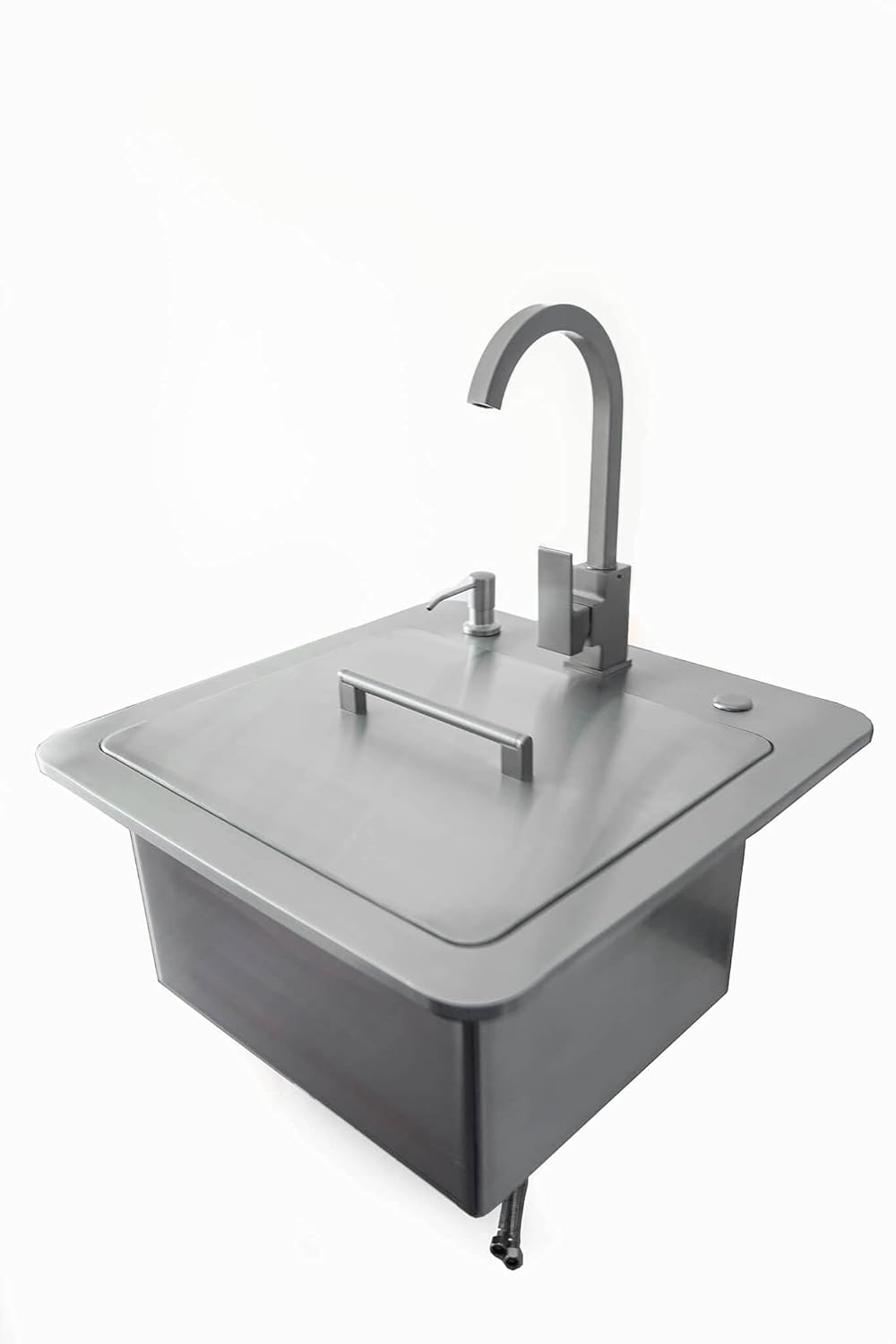 21" Stainless Steel Outdoor Kitchen Sink with Faucet and Soap Dispenser