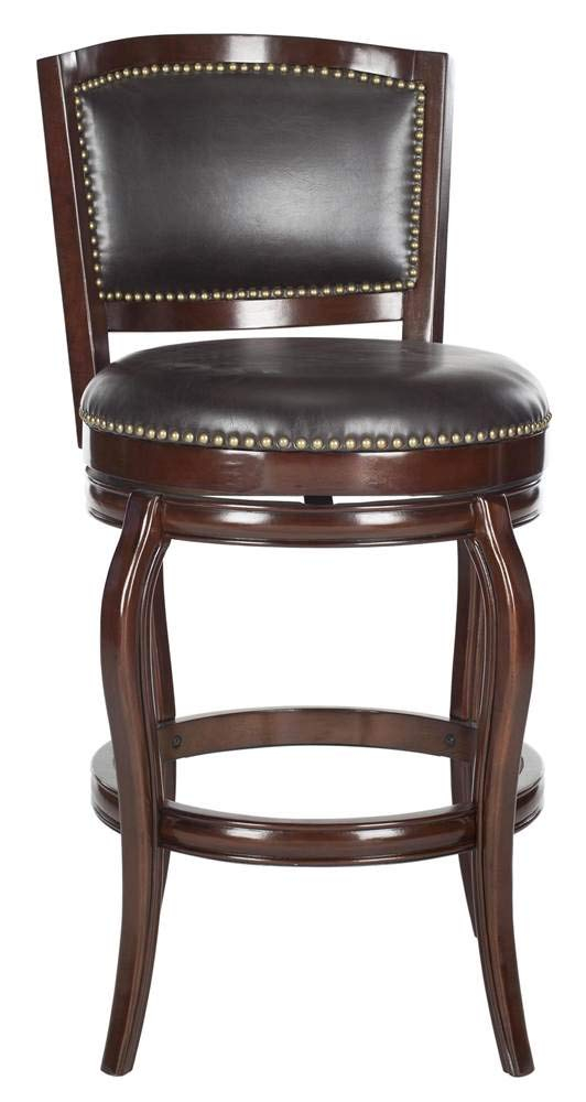 SAFAVIEH Pasquale Industrial Swivel Bar Stool with Footrest, Sierra/Brown