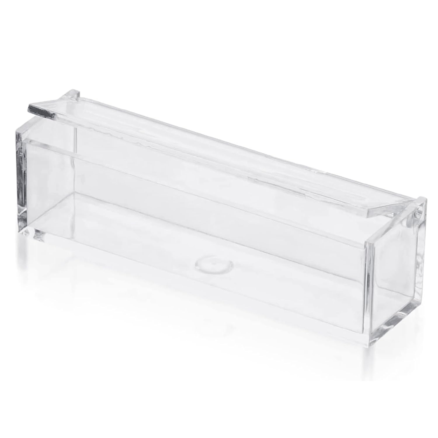 Hammont Clear Acrylic Box with Hinged Lid – Small Plastic Organizer for Office, Desk, Makeup, Crafts, Cotton Balls, Jewelry & More | 5"x1"x1.5" (6 Pack)
