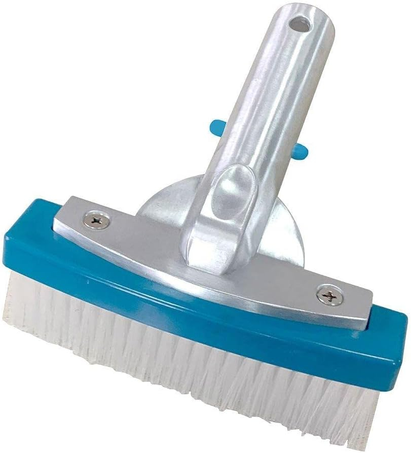 5-Inch Blue and White Aluminum Handle Pool Cleaning Brush