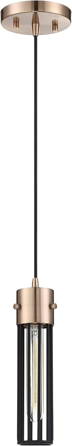 Nuvo Lighting 60/6612 Eaves 5" Wide Mini Pendant - Copper Brushed Brass / Matte Black
