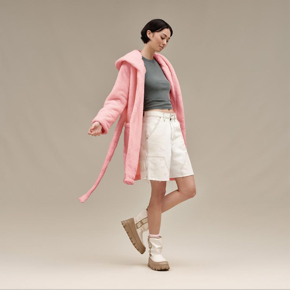 Soft Kiss L Hooded Sherpa Fleece Robe with Pockets