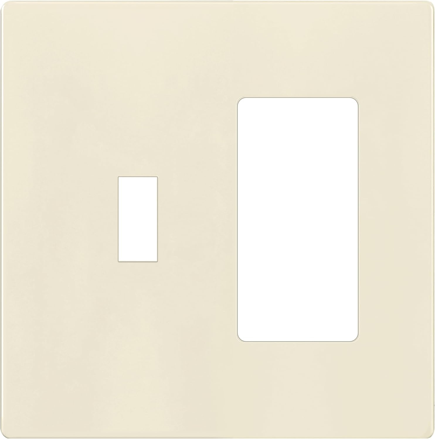 Light Almond Polycarbonate Double Gang Toggle Switch Plate
