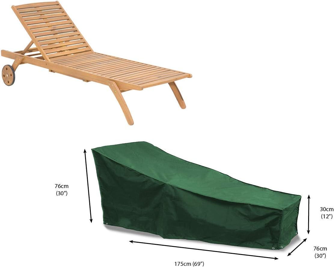 Bosmere C565 Sun Lounger Chair Cover - 69 x 30 in. - Green