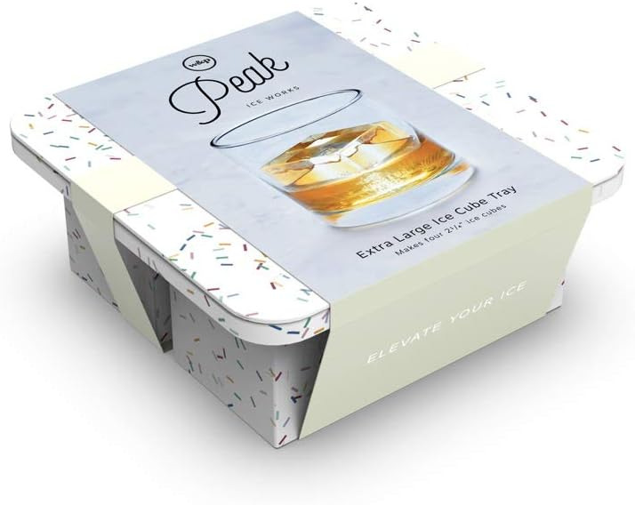 Speckled White Silicone Extra Large Ice Cube Tray with Lid