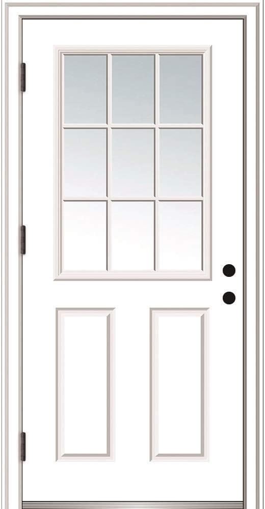 MMI DOOR Clear Glass 80'' Fiberglass Front Entry Doors