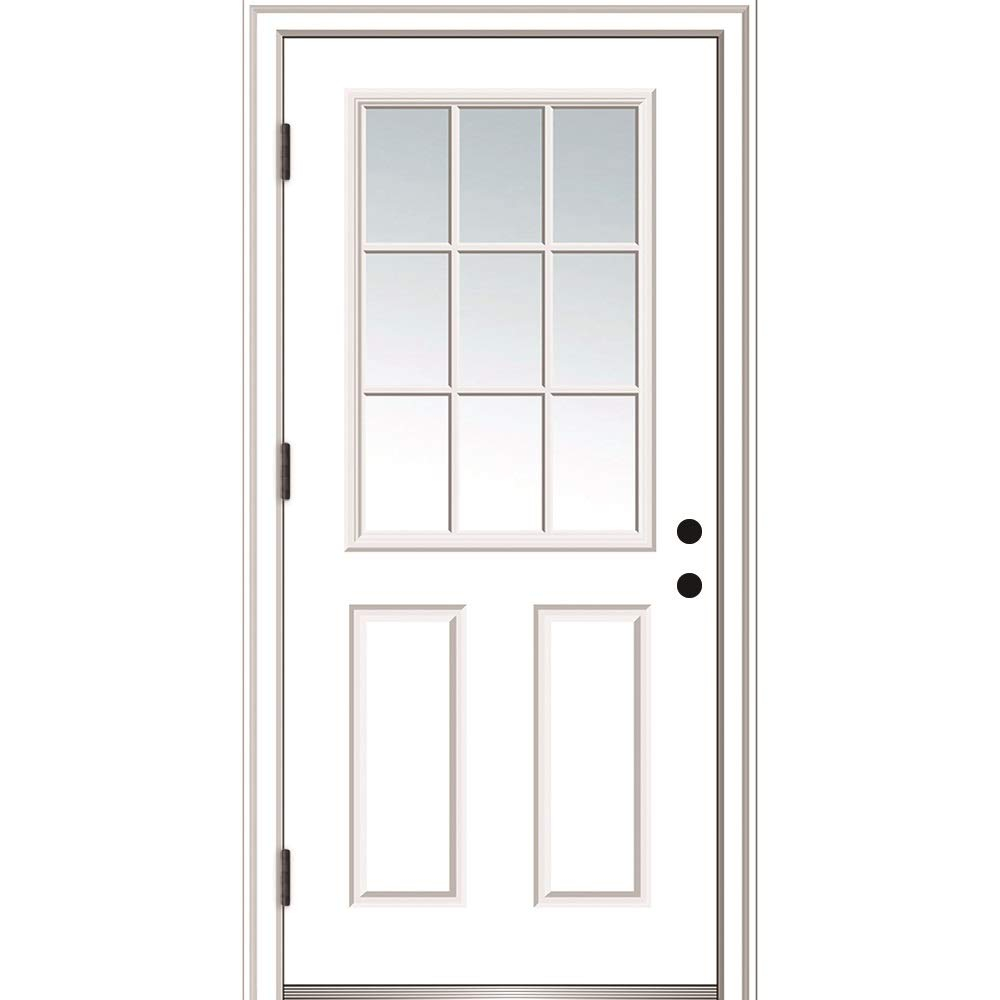 MMI DOOR Clear Glass 80'' Fiberglass Front Entry Doors