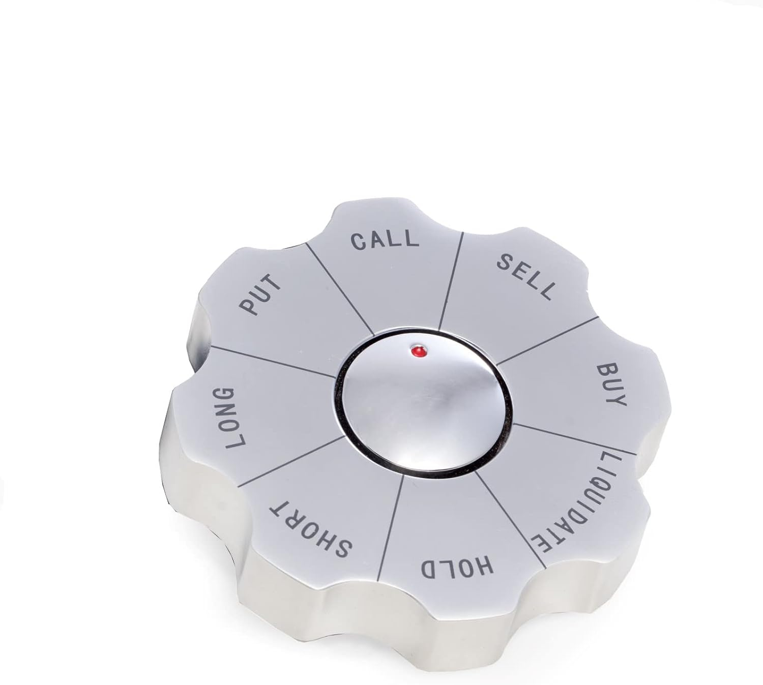 Bey-Berk International G530B Stock Market Spinner Decision Maker Paperweight - Silver