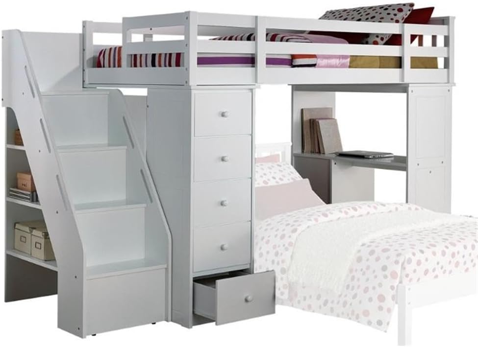 Isabelle & Max™ Estefania Twin 8 Drawer Loft Bed with Bookcase by Isabelle & Maxâ¢