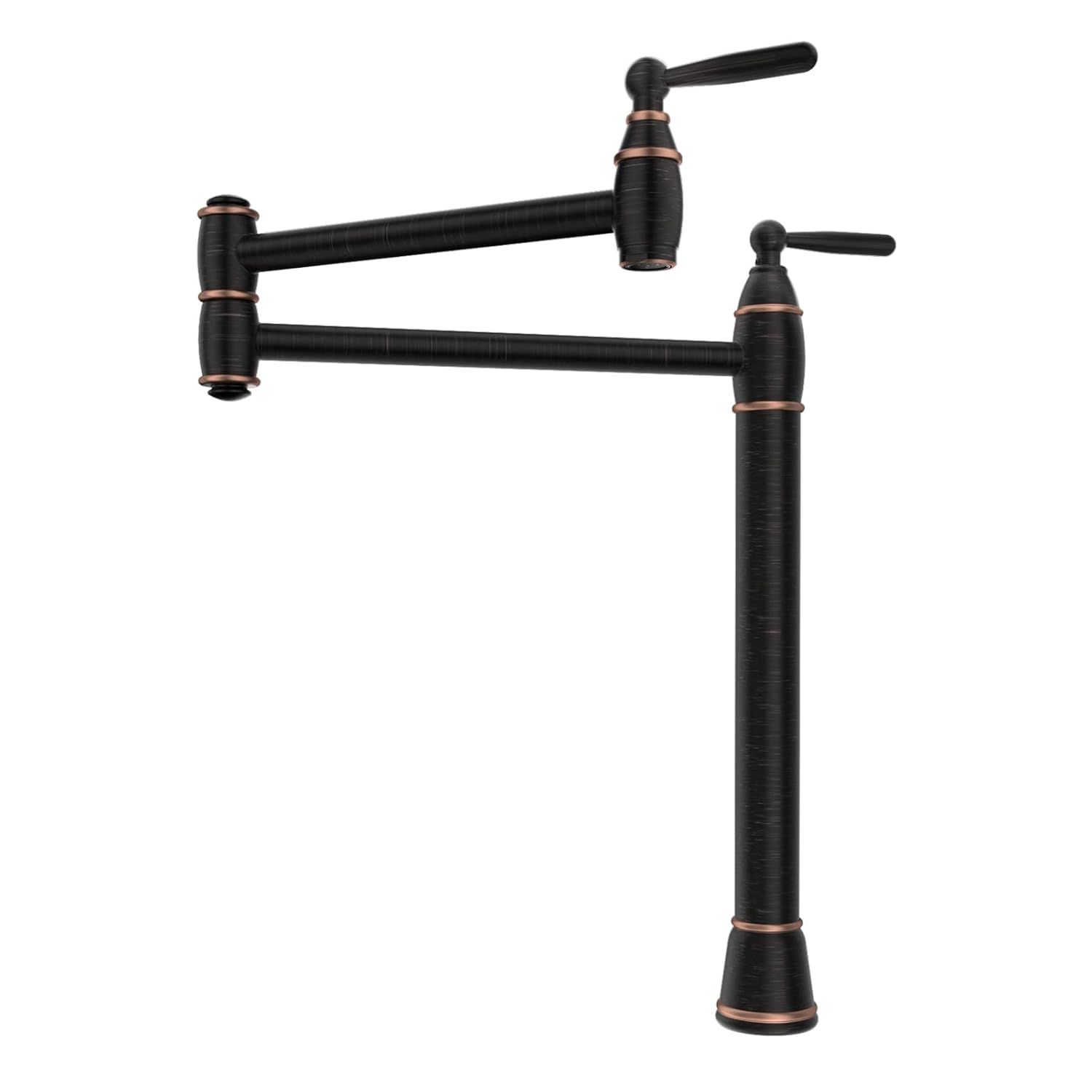 Deck Mount Pot Filler Faucet with Double-Handle in Oil Rubbed Bronze