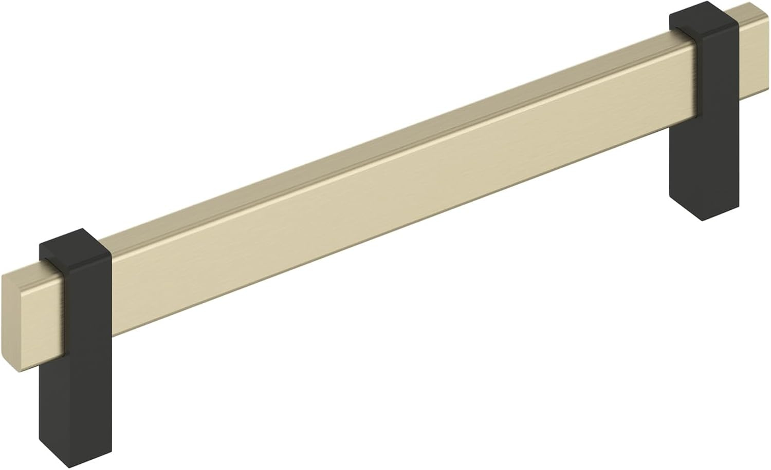 Amerock Mulino 6-5/16 inch (160mm) Center-to-Center Golden Champagne/Matte Black Cabinet Pull