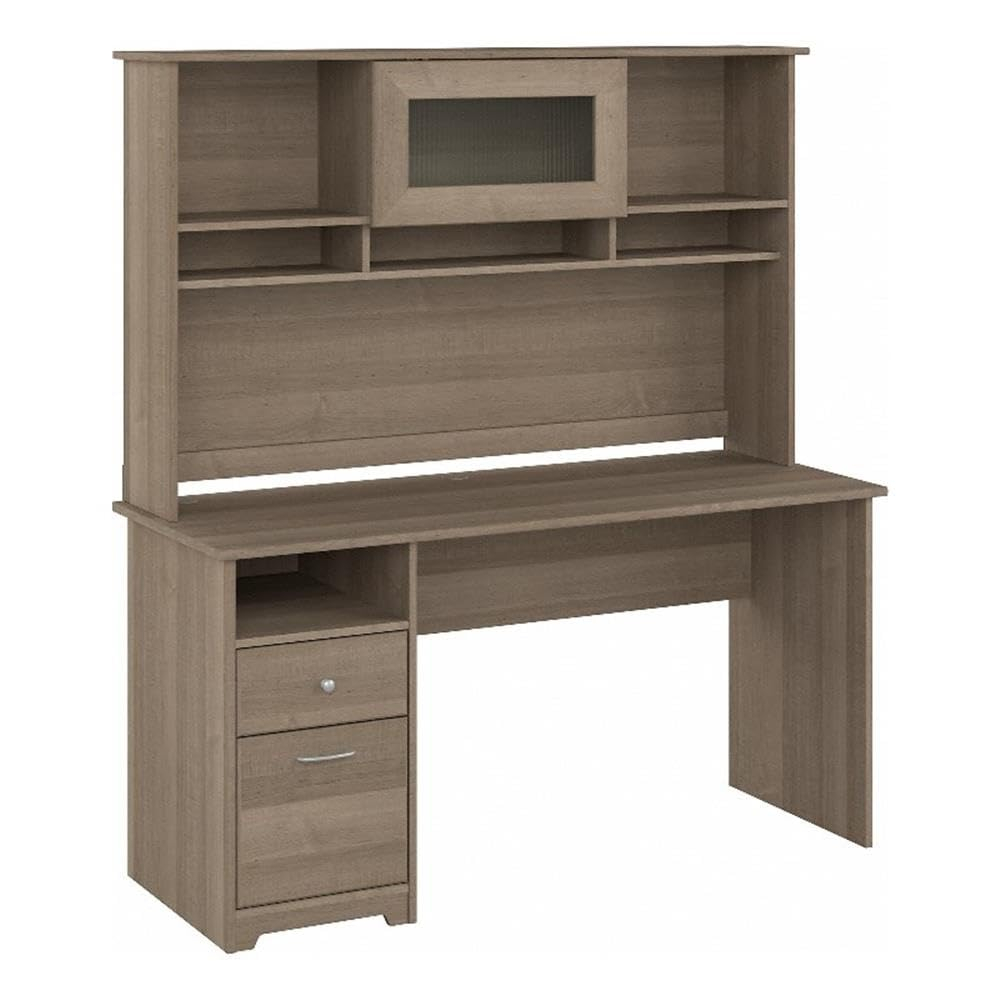 Bush Furniture Cabot 60" Computer Desk and Hutch, Espresso Oak