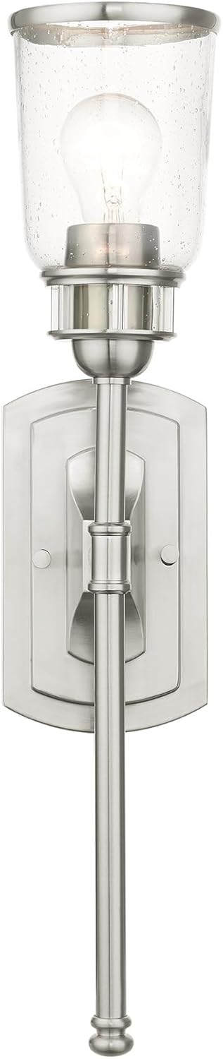 Livex Lighting Lawrenceville 1 Light Wall Sconce Brushed Nickel Finish
