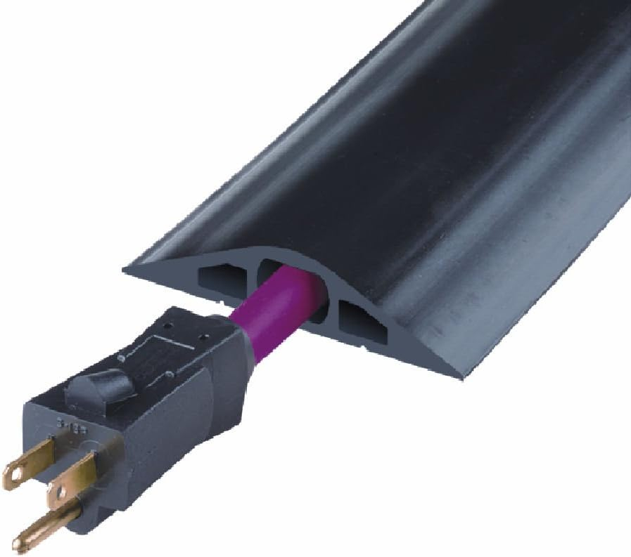 Checkers Cable Protector,3 Channels,Black,10 ft.L RFD3-10