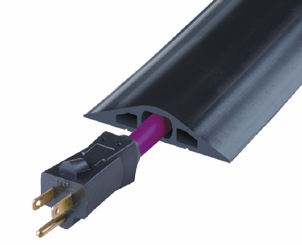 Checkers Cable Protector,3 Channels,Black,10 ft.L RFD3-10