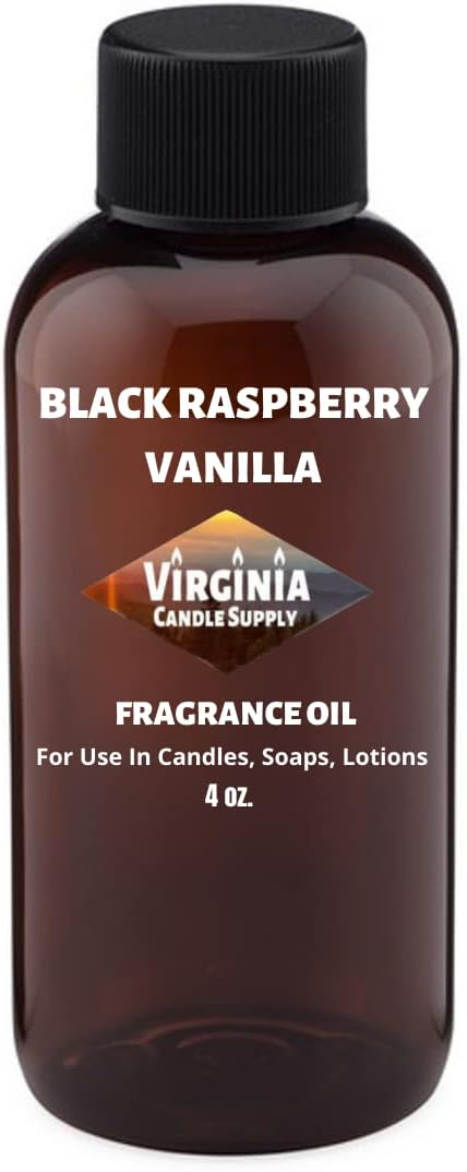 Black Raspberry Vanilla Fragrance Oil 4 oz Bottle for Candle Making, Soap Making, Tart Making, Room Sprays, Lotions, Car Fresheners, Slime, Bath Bombs, Warmers