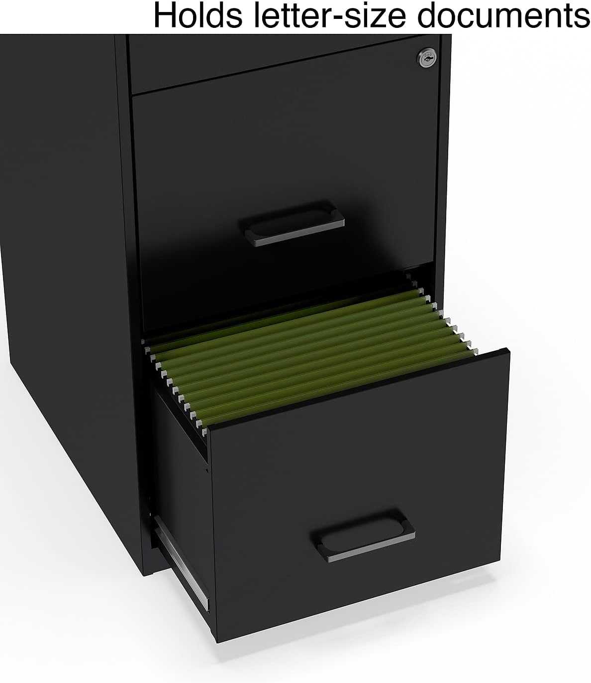 Staples 2806770 3-Drawer Vertical File Cabinet Locking Letter Black 18-Inch D (52151)