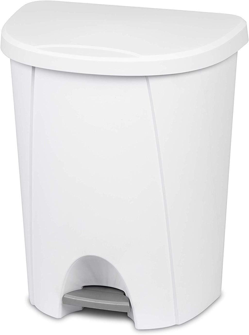 Sterilite 10948004 6.6 Gallon/25 Liter Portable Home StepOn Wastebasket, White