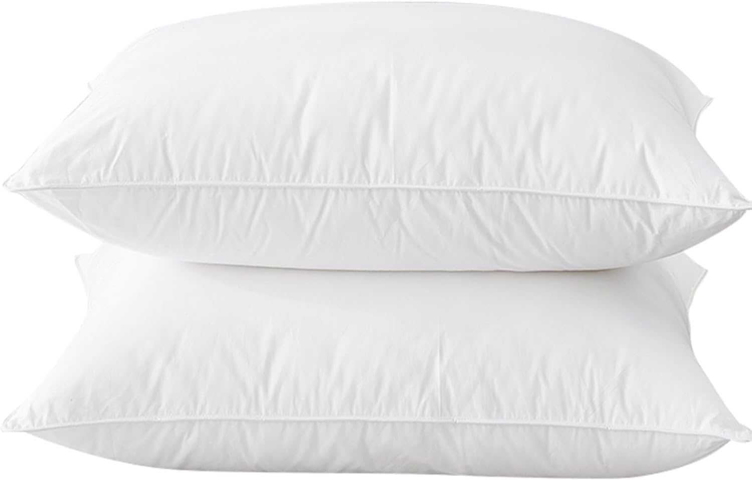 Peace Nest 2 Pack Feather Down Bed Pillows with Cotton Cover, Standard