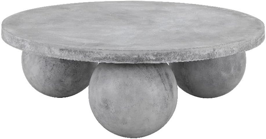 Dani Round Coffee Table Medium In Light Grey Concrete